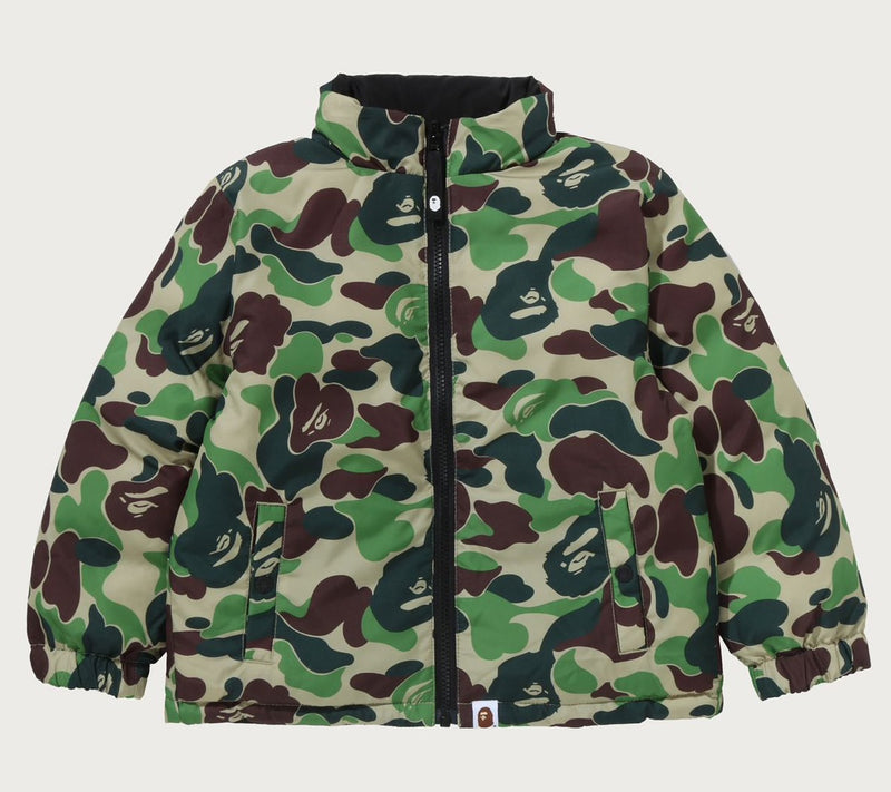 A BATHING APE BAPE KIDS ABC CAMO REVERSIBLE DOWN JACKET