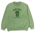 A BATHING APE GARMENT DYE BABY MILO RELAXED FIT CREWNECK SWEAT SHIRT