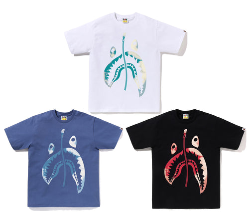 A BATHING APE TIE DYE TWIST SHARK TEE