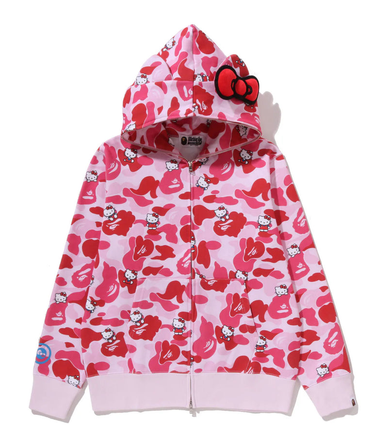 A BATHING APE BAPE x SANRIO CHARACTERS HELLO KITTY CAMO FULL ZIP HOODIE - happyjagabee store