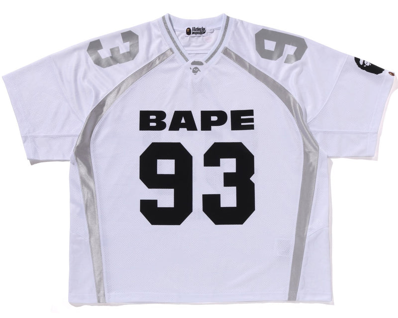 A BATHING APE LINE CAMO JACQUARD RELAXED FIT FOOTBALL JERSEY