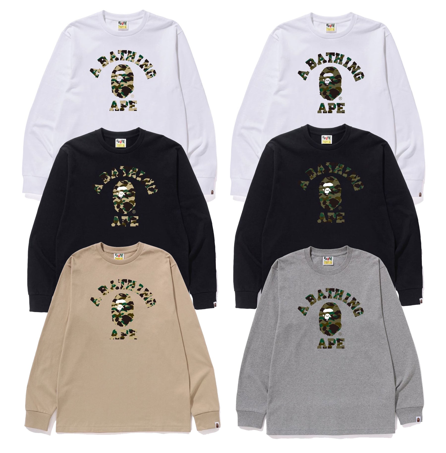 BAPE 1st Camo College Relaxe Fit Tee Black/Green