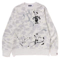 A BATHING APE CITY CAMPO PAINTING CREWNECK SWEAT SHIRT