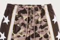 A BATHING APE COLOR CAMO MESH HIGH SPLIT SNAP BUTTON RELAXED FIT PANTS