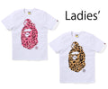 A BATHING APE Ladies' WILD LEOPARD PATTERN MILO ON BIG APE TEE