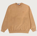 A BATHING APE GARMENT DYED ONE POINT RELAXED FIT CREWNECK SWEAT SHIRT