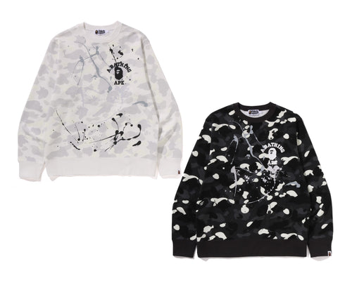 A BATHING APE CITY CAMPO PAINTING CREWNECK SWEAT SHIRT