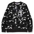 A BATHING APE CITY CAMPO PAINTING CREWNECK SWEAT SHIRT