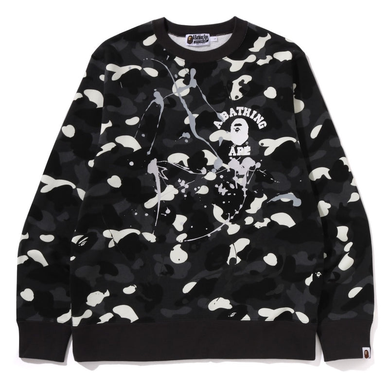 A BATHING APE CITY CAMPO PAINTING CREWNECK SWEAT SHIRT