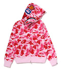 A BATHING APE Ladies' ABC CAMO CRYSTAL STONE SHARK FULL ZIP HOODIE