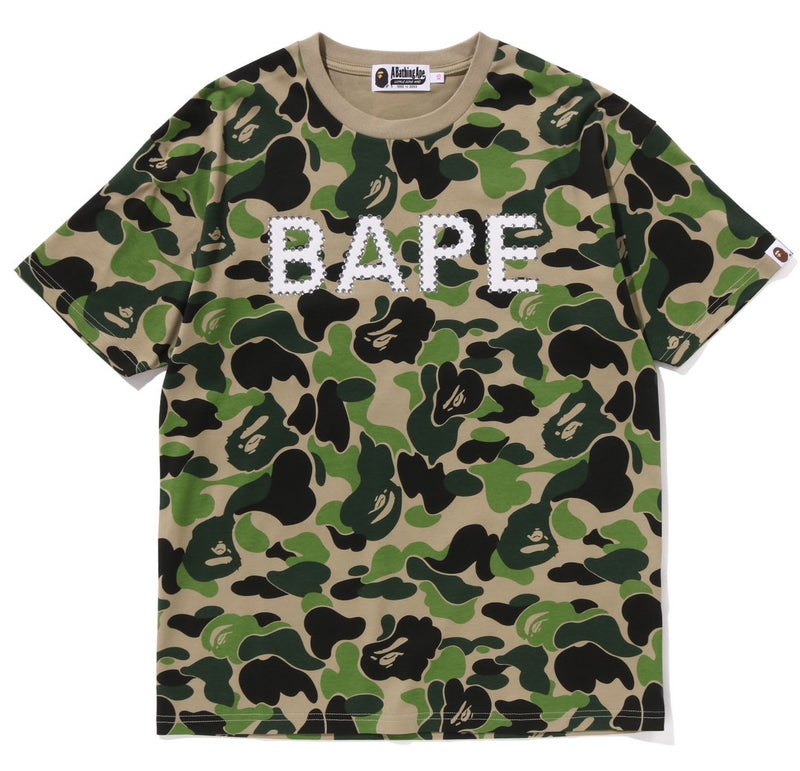 A BTHING APE Ladies' ABC CAMO CRYSTAL STONE OVERSIZED TEE