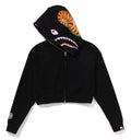 A BATHING APE Ladies' SHARK CROPPED FULL ZIP HOODIE