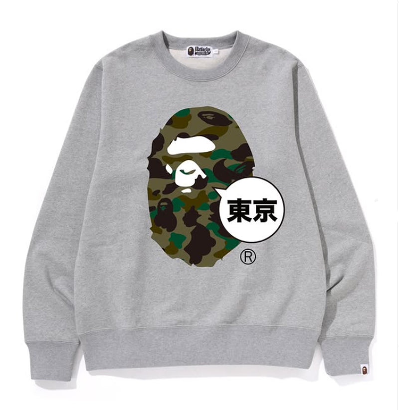 A BATHING APE 1ST CAMO TOKYO APE HEAD CREWNECK SWEAT SHIRT ( Tokyo Limited )