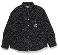 A BATHING APE DENIM MONOGRAM METAL ONE POINT BAPE DENIM JACKET
