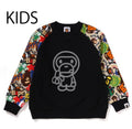 A BATHING APE BAPE KIDS BAPE MILO ASSORTED RELAXED FIT CREWNECK SWEAT SHIRT
