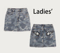 A BATHING APE Ladies' SOLID CAMO JACQUARD DENIM SKIRT