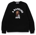 A BATHING APE GO APE POINTER COLLEGE CREWNECK SWEAT SHIRT ONLINE EXCLUSIVE