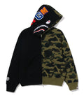 A BATHING APE Ladies' 1ST CAMO CRYSTAL STONE SHARK FULL ZIP HOODIE