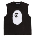 A BATHING APE HEAVY WASH APE HEAD CROPPED FIT TANK TOP