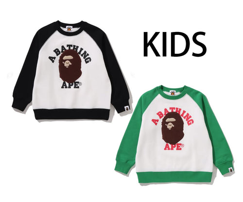 A BATHING APE BAPE KIDS BOA COLLEGE CREWNECK SWEATSHIRT
