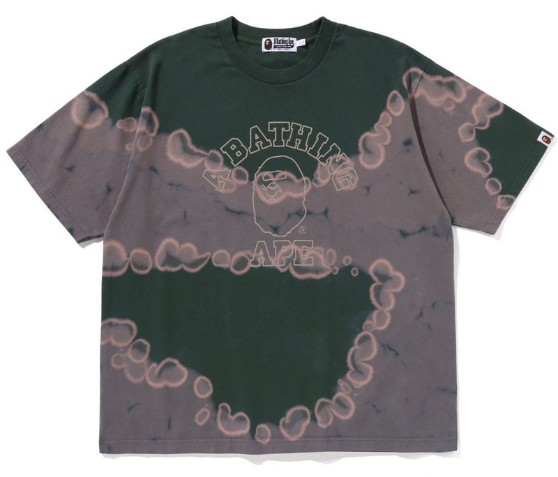 A BATHING APE HAND DYE COLLEGE RELAXED FIT TEE