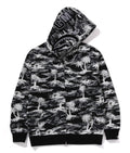 A BATHING APE PLAM TREE CAMO RELAXED FIT SHARK FULL ZIP HOODIE