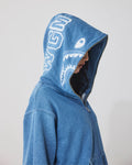 A BATHING APE Ladies' INDIGO SHARK FULL ZIP HOODIE ( WIDE FIT )