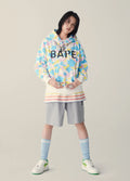 A BATHING APE Ladies' NEW MULTI CAMO LOGO OVERSIZED PULLOVER HOODIE