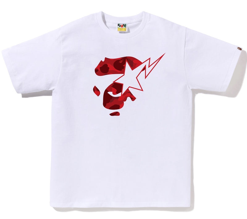 A BATHING APE COLOR CAMO APE FACE STA TEE