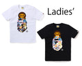 A BATHING APE Ladies' ART CAMO MILO ON APE HEAD TEE