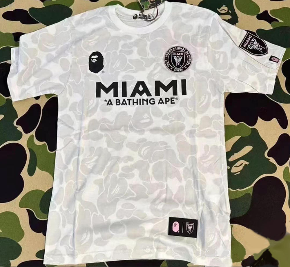 A BATHING APE BAPE x INTER MIAMI CF CAMO TEE White / Black