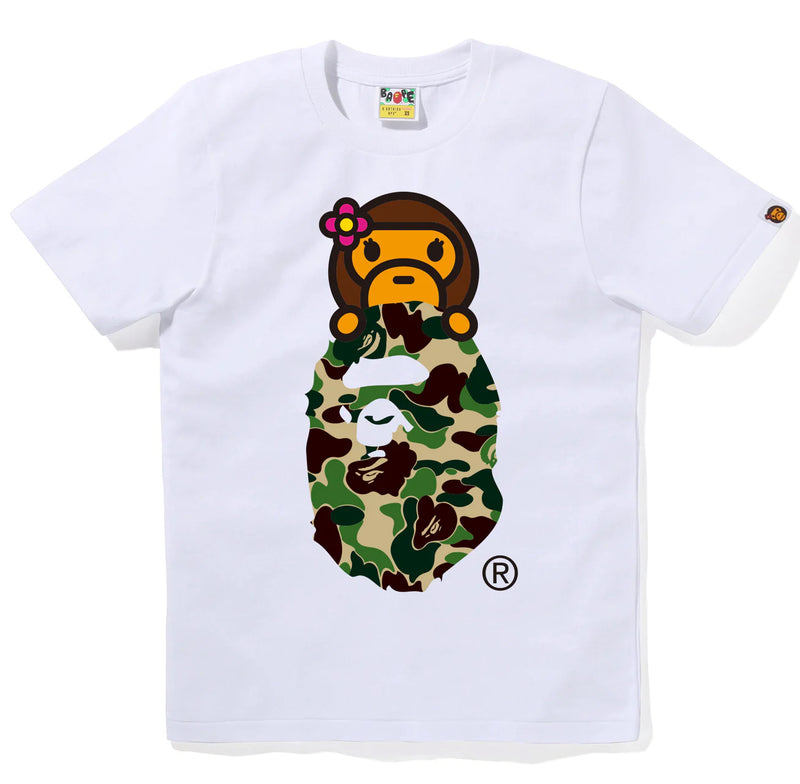 A BATHING APE Ladies' ABC CAMO LISA ON APE HEAD TEE