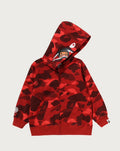 A BATHING APE BAPE KIDS COLOR CAMO MILO SHARK ZIP HOODIE