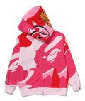 A BATHING APE MEGA ABC CAMO DOUBLE SHARK RELAXED FIT FULL ZIP HOODIE