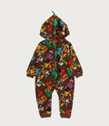 A BATHING APE BAPE KIDS MILO MULTI DINOSAURS PATTERN COVERALL