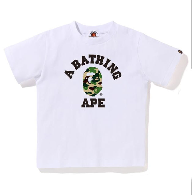 A BATHING APE BAPE KIDS ABC CAMO COLLEGE TEE