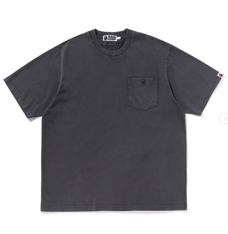 A BATHING APE GARMENT DYE ONE POINT RELAXED FIT POCKET TEE