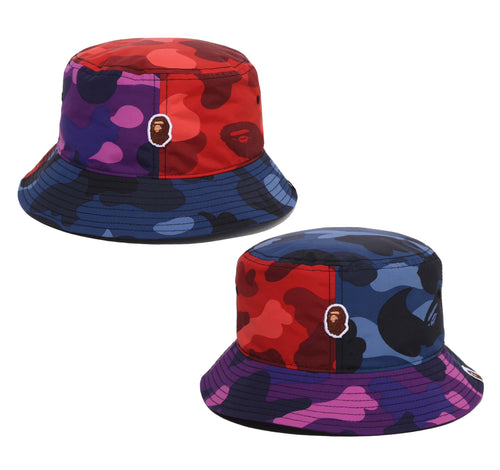 A BATHING APE COLOR CAMO CRAZY PATTERN BUCKET HAT