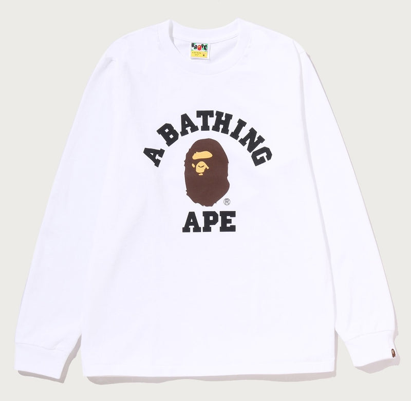 A BATHING APE Ladies' COLLEGE L/S TEE