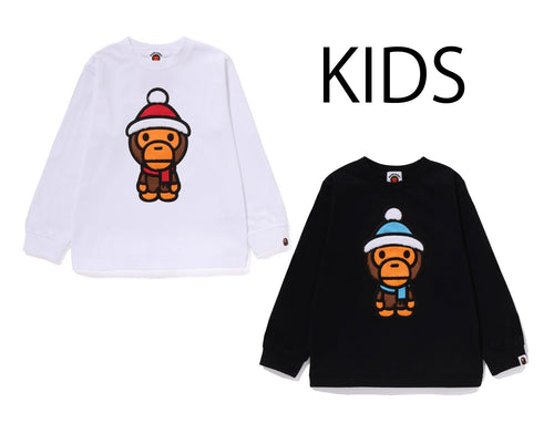 A BATHING APE BAPE KIDS BABY MILO WINTER BOA L/S TEE