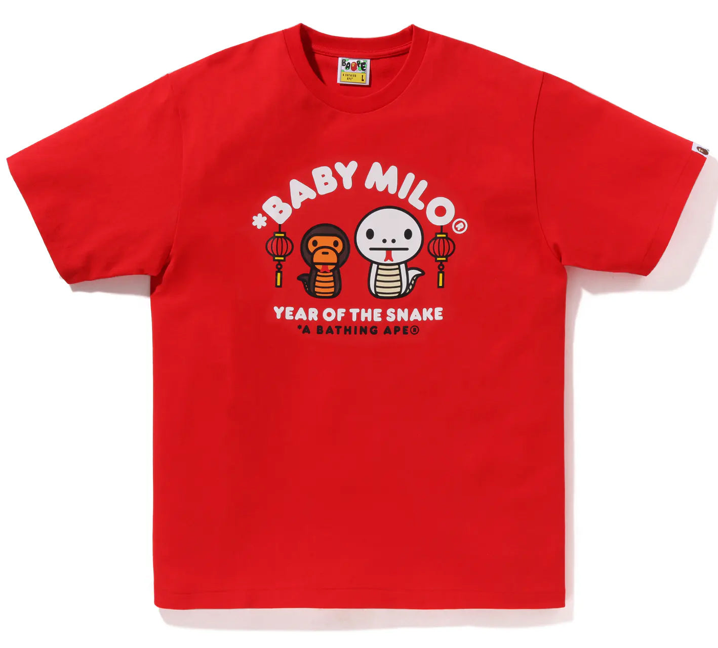 A BATHING APE BABY MILO® Tシャツ レッドL A BATHING APE YEAR OF THE SNAKE TEE BABY MILO TEE