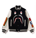 A BATHING APE SHARK VARSITY JACKET