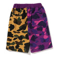 A BATHING APE BAPE KIDS SPLIT CAMO SHARK SWEAT SHORTS