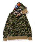 A BATHING APE ABC CAMO DOUBLUE SHARK FULL ZIP HOODIE