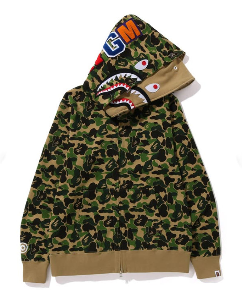 A BATHING APE ABC CAMO DOUBLUE SHARK FULL ZIP HOODIE