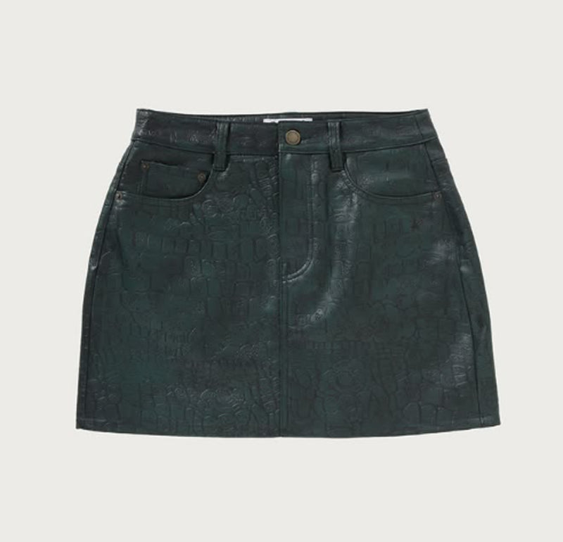 A BATHING APE Ladies' CROC PATTERN A BATHING APE LEATHER SKIRT