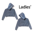 A BATHING APE Ladies' HEAVY WASHED INDIGO SHARK CROPPED FULL ZIP HOODIE