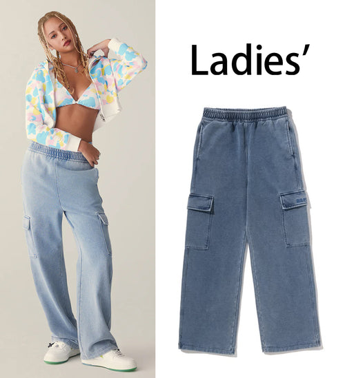 A BATHING APE Ladies' INDIGO STRAIGHT SWEAT PANTS