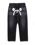A BATHING APE MILO FACE 13 OZ DENIM PANTS