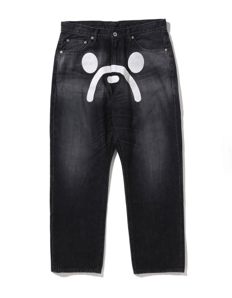 A BATHING APE MILO FACE 13 OZ DENIM PANTS